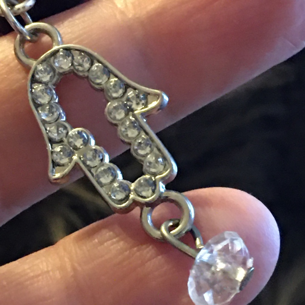 Hamsa hand positive intention pendant on cord - Picture 7 of 8